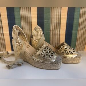 Gold Espadrilles, made in Spain